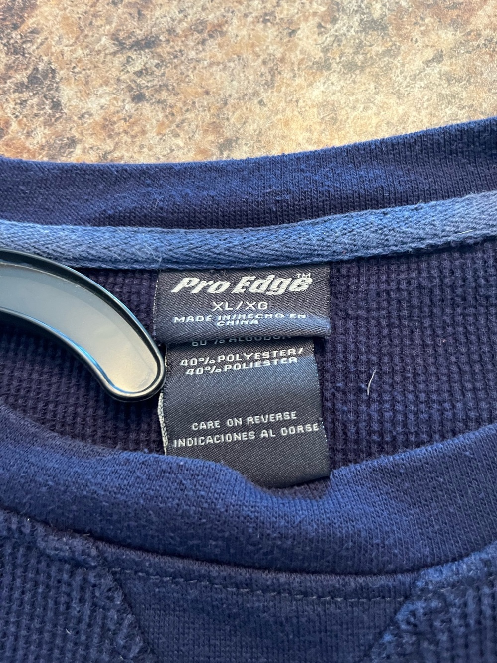 Pro Edge Men's Navy Crewneck Thermal Sweater